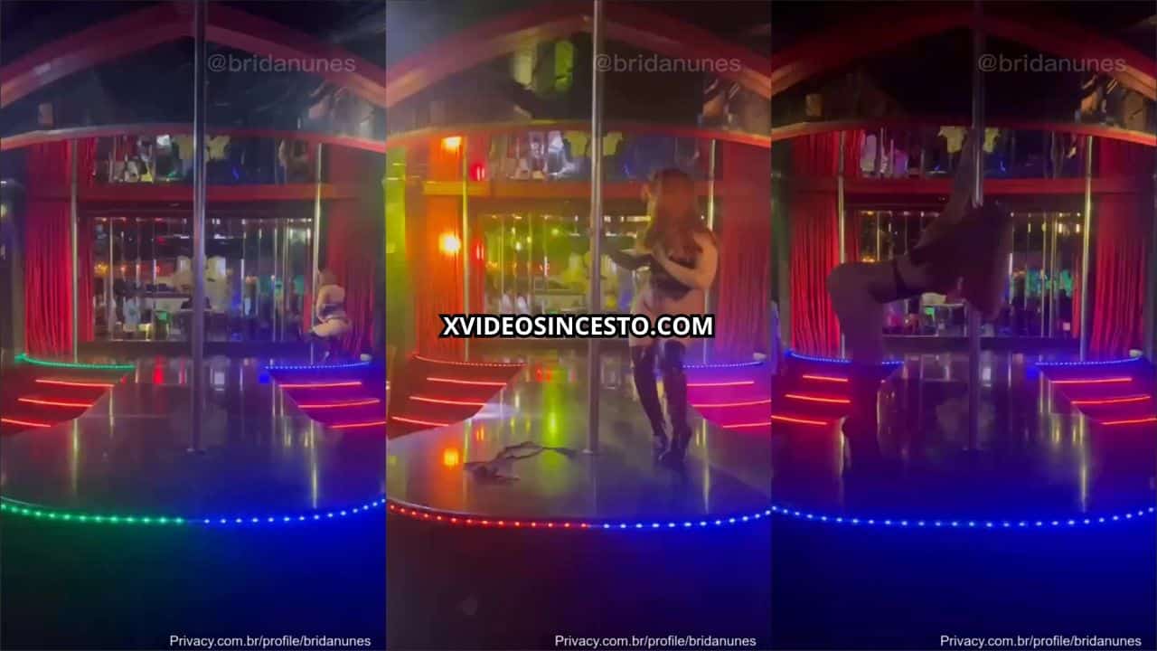 Brida Nunes fazendo striptease dançando numa boate